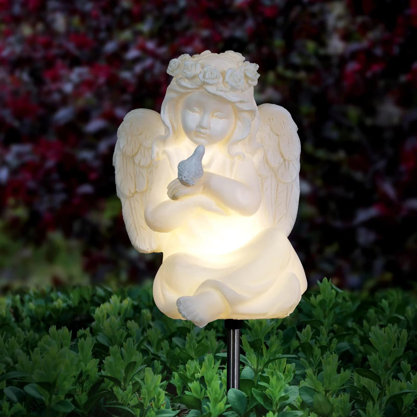 Solar Little Girl Angel Garden Stake