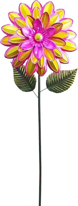 39" Dahlia Garden Stake-Pink