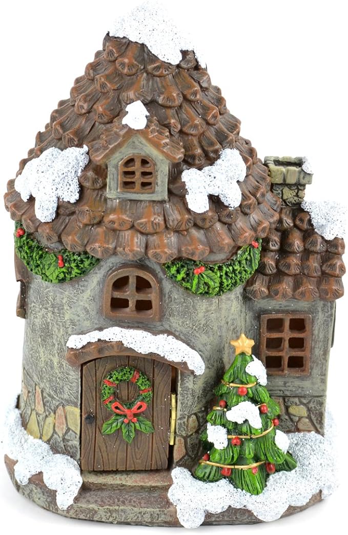 10.5" LED Christmas Pine House