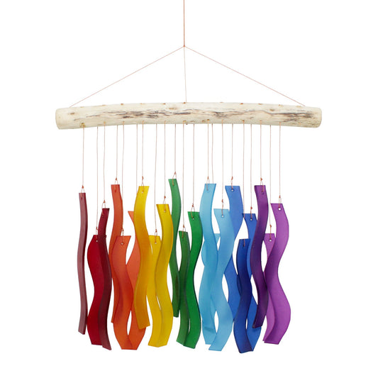 Wave Tumbled Glass Wind Chime-Rainbow