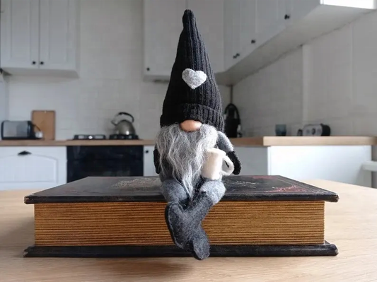 Knit Gnome With Coffee Mug