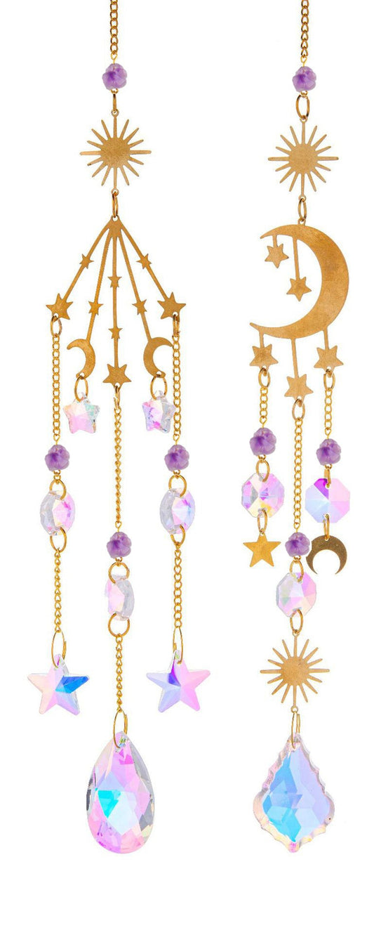 Brass Crystal Celestial Suncatcher