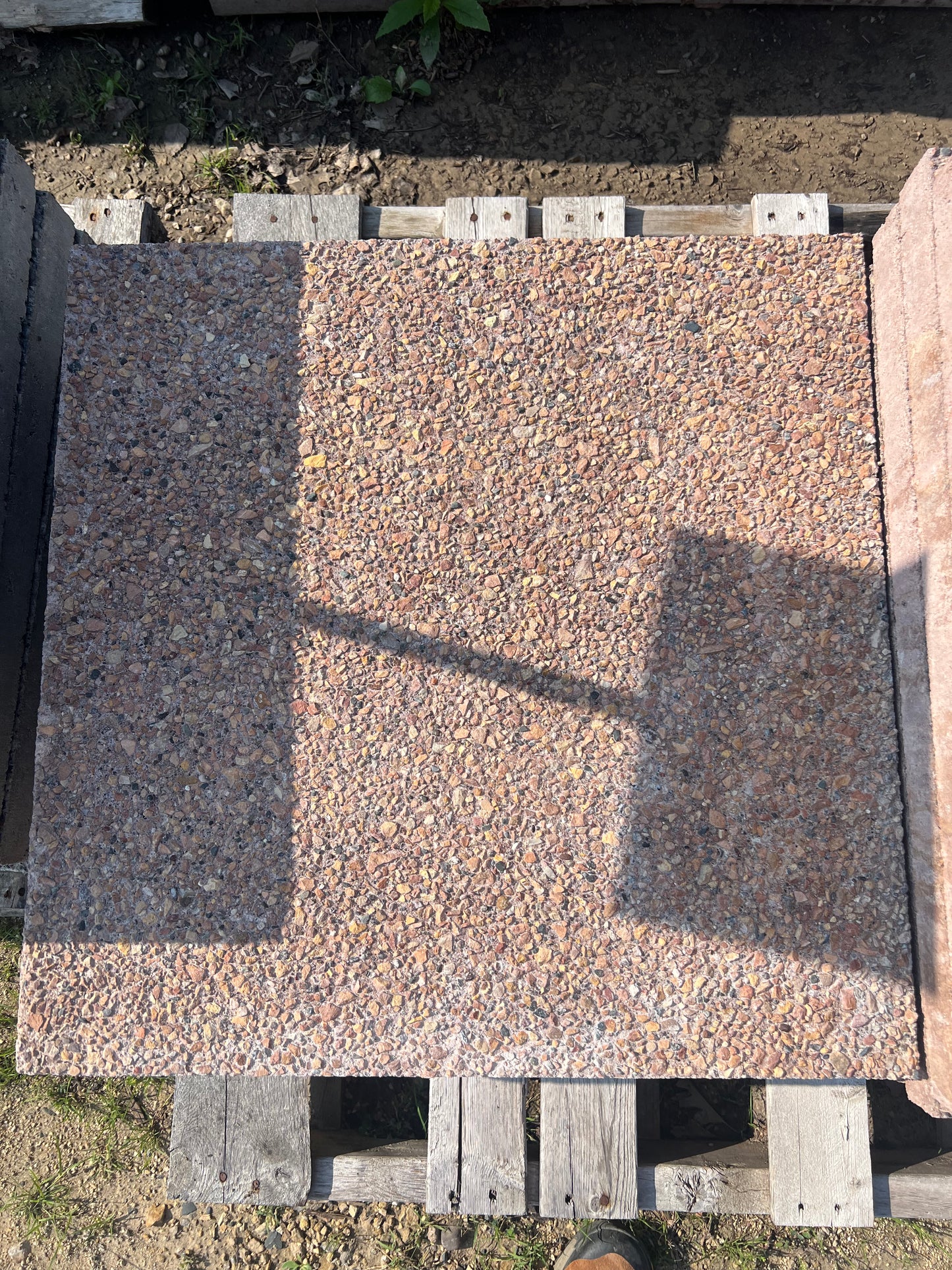 24" Square Exposed Aggregate- Red