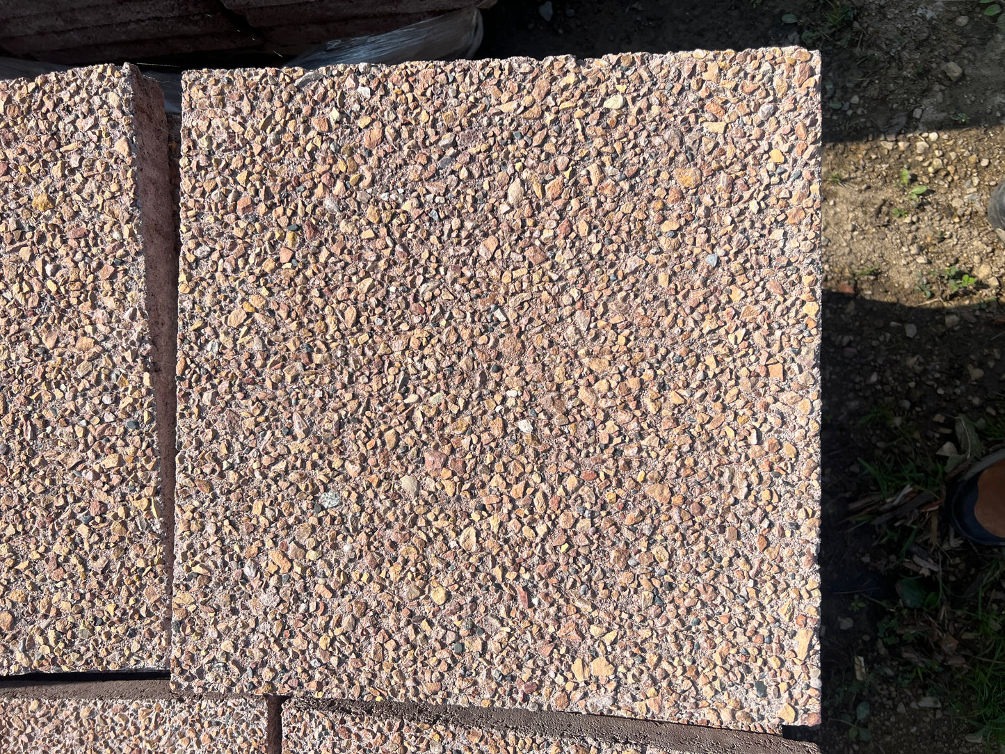 16" Square Exposed Aggregate- Red