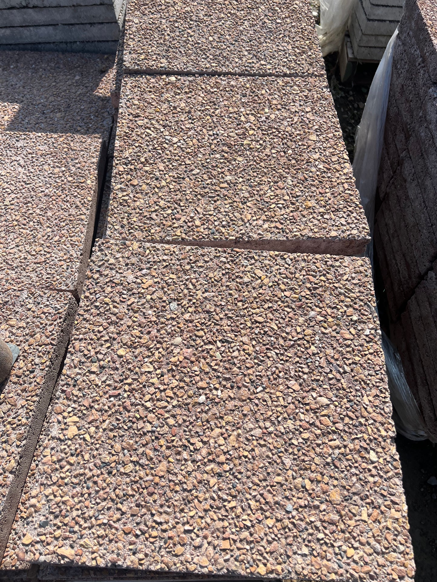 16" Square Exposed Aggregate- Red