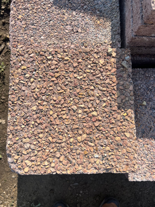 12" Square Exposed Aggregate- Red