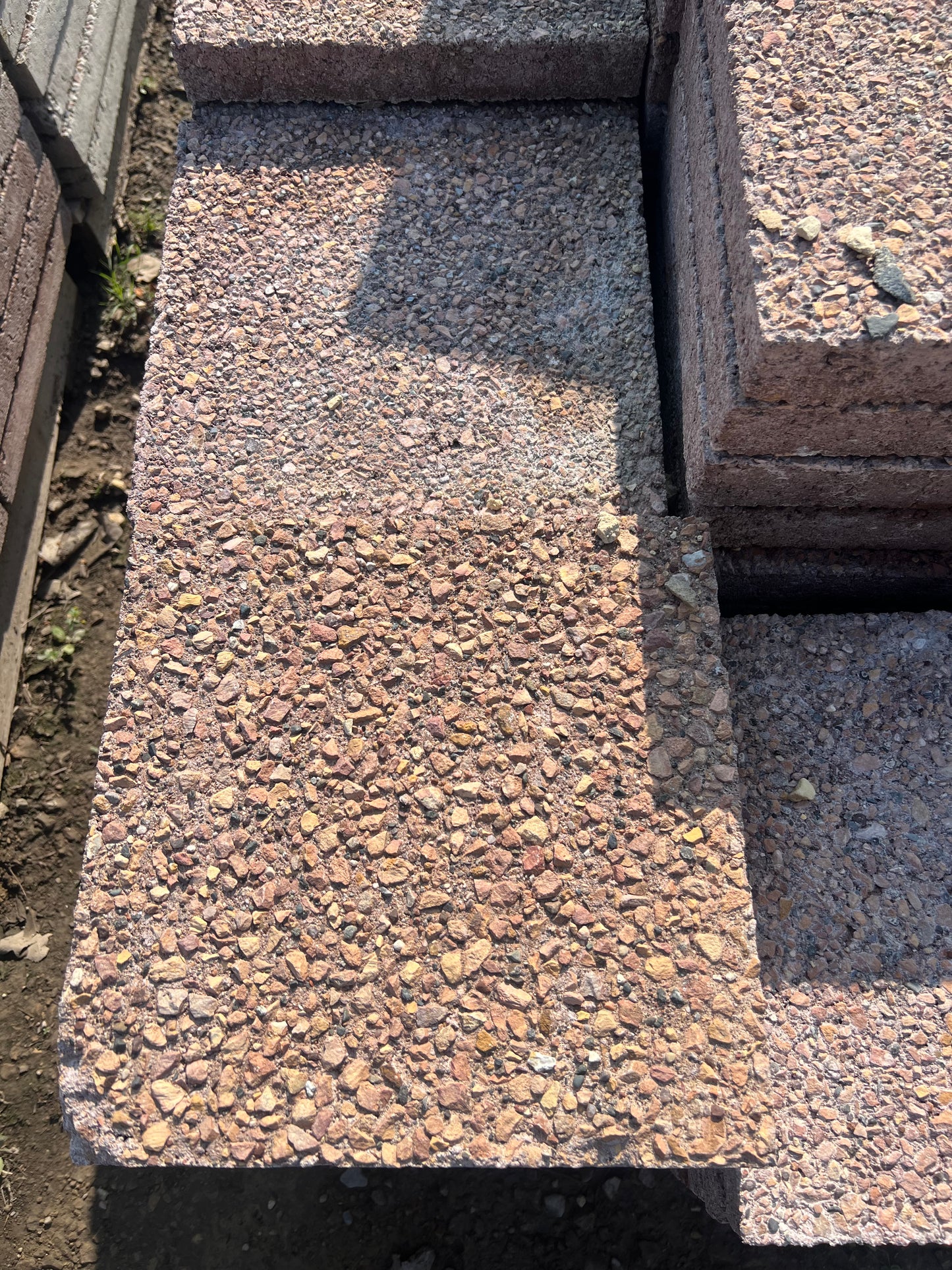 12" Square Exposed Aggregate- Red