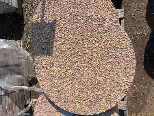 24" Round Exposed Aggregate-Red