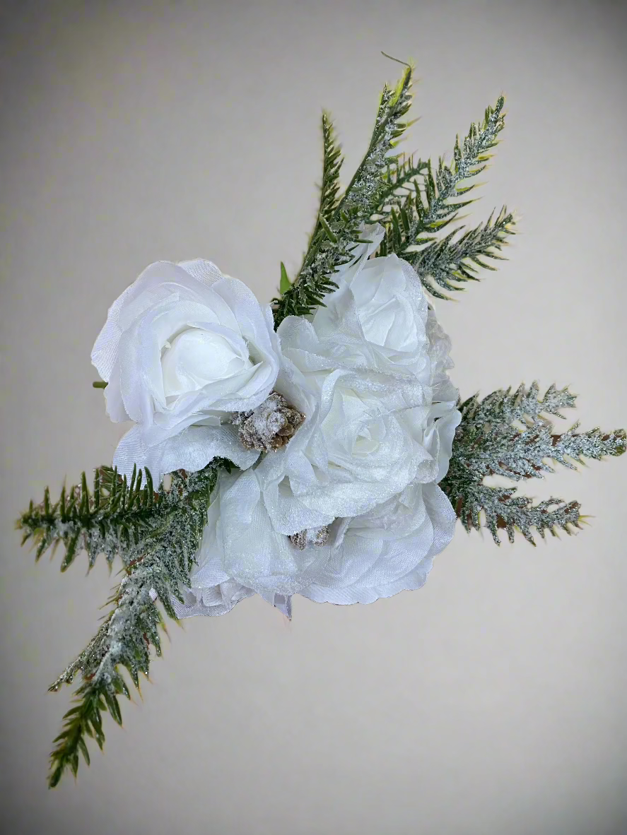 White Rose Christmas Pot Pick