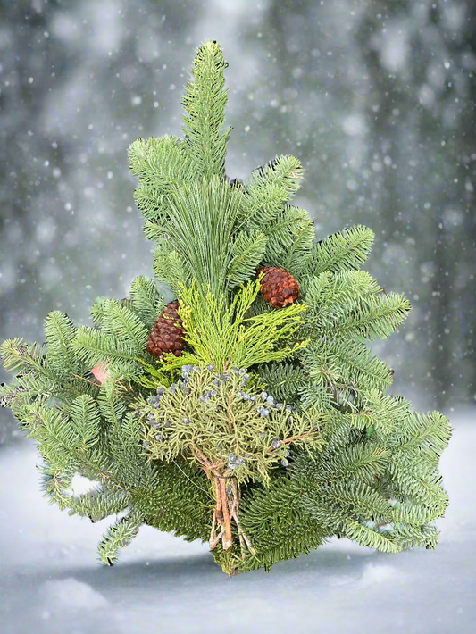 Mixed Evergreen Swag W/ Cones