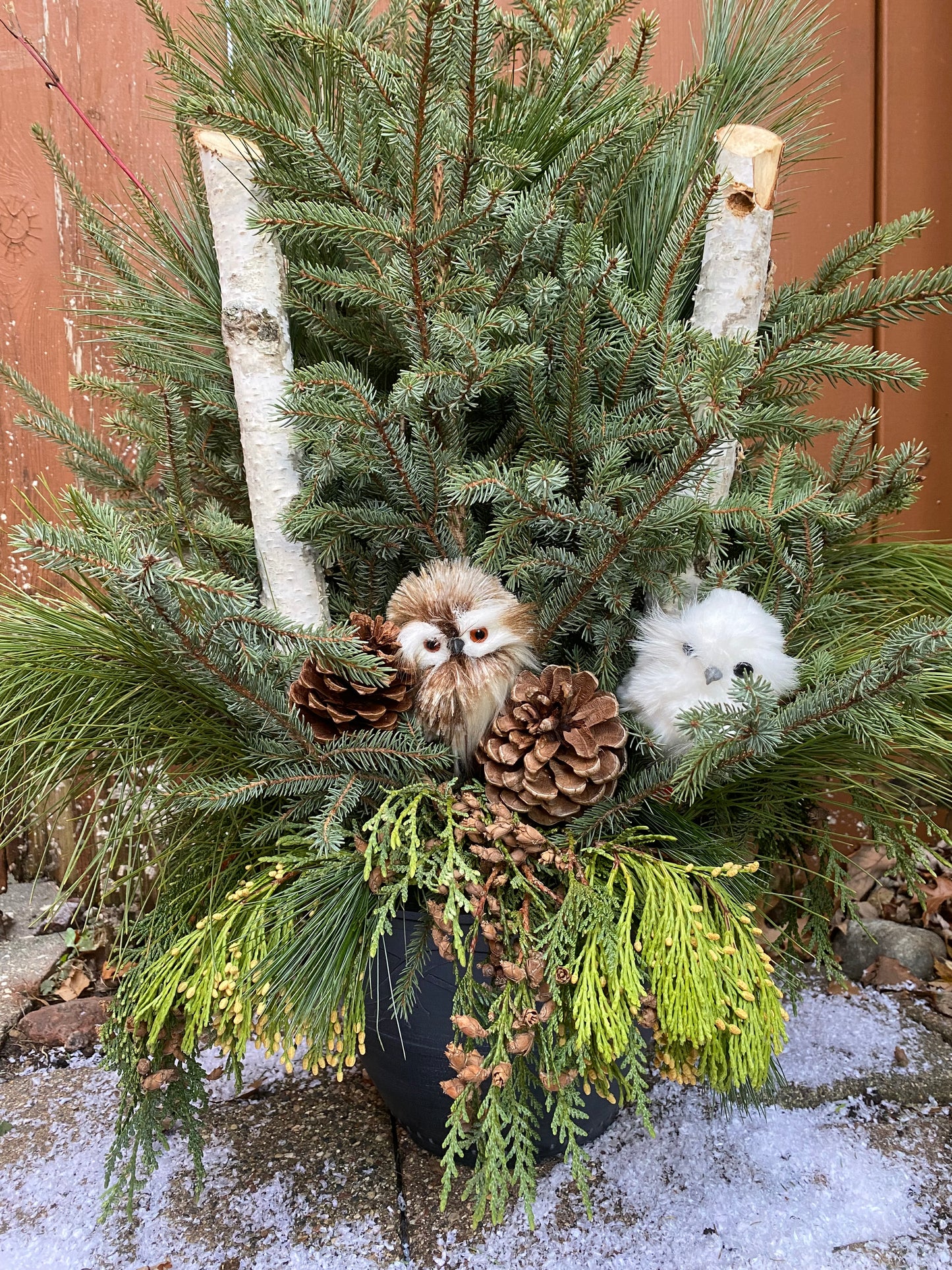 Snow Owl Designer Pot