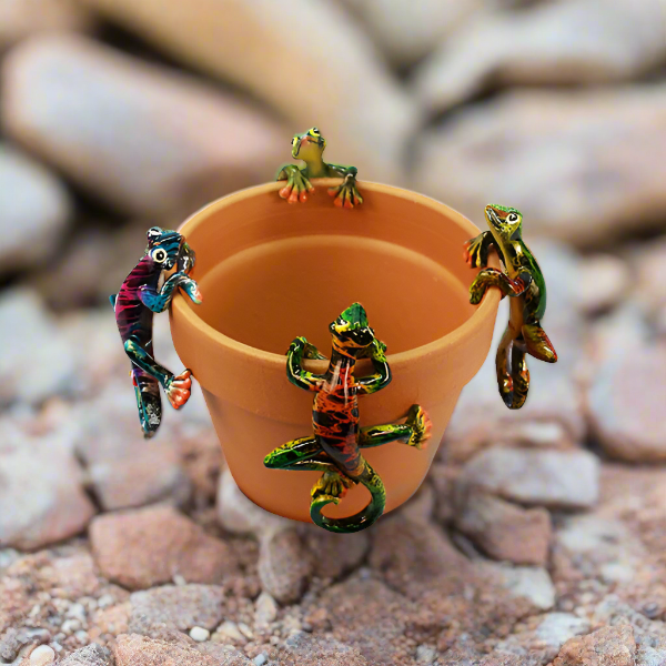 Glossy Multicolor Gecko Pot Hanger