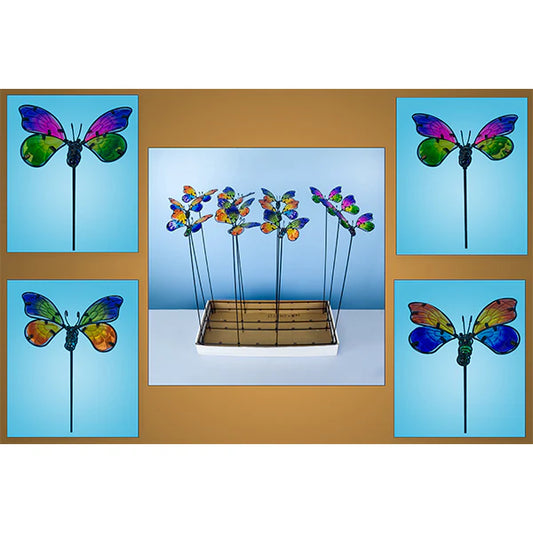 Glass Butterfly Plant Stick