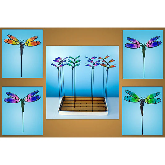 Glass Dragonfly Plant Stick