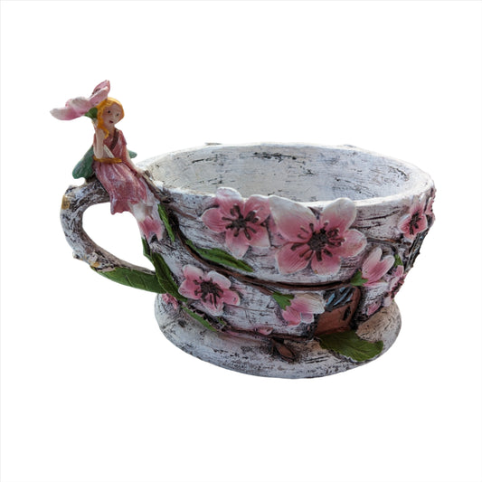 Cherry Blossom Tea Cup Planter