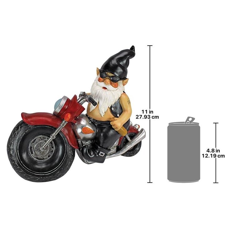 Axle Grease the Biker Garden Gnome Statue