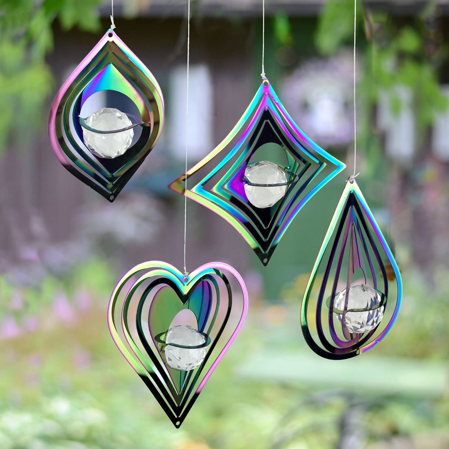 Mirrored Iridescent Geometric Mini Spinner