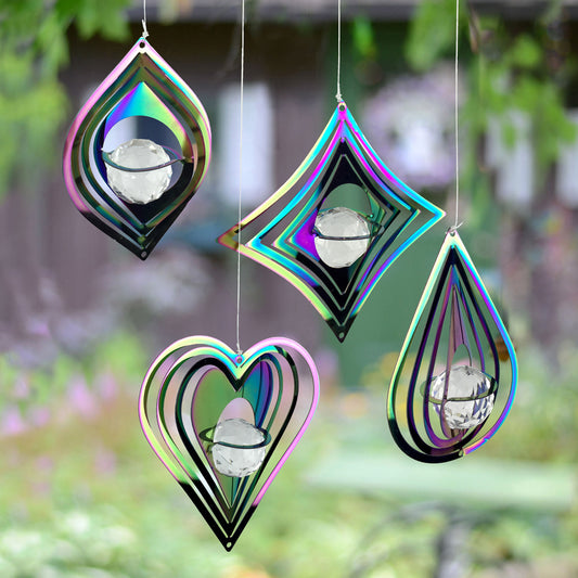 Mirrored Iridescent Geometric Mini Spinner