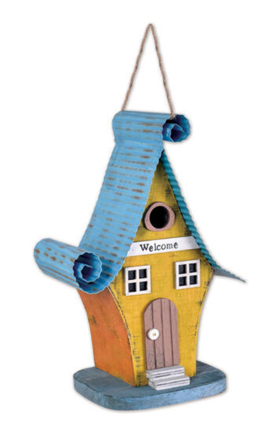 Blue/Yellow Birdhouse