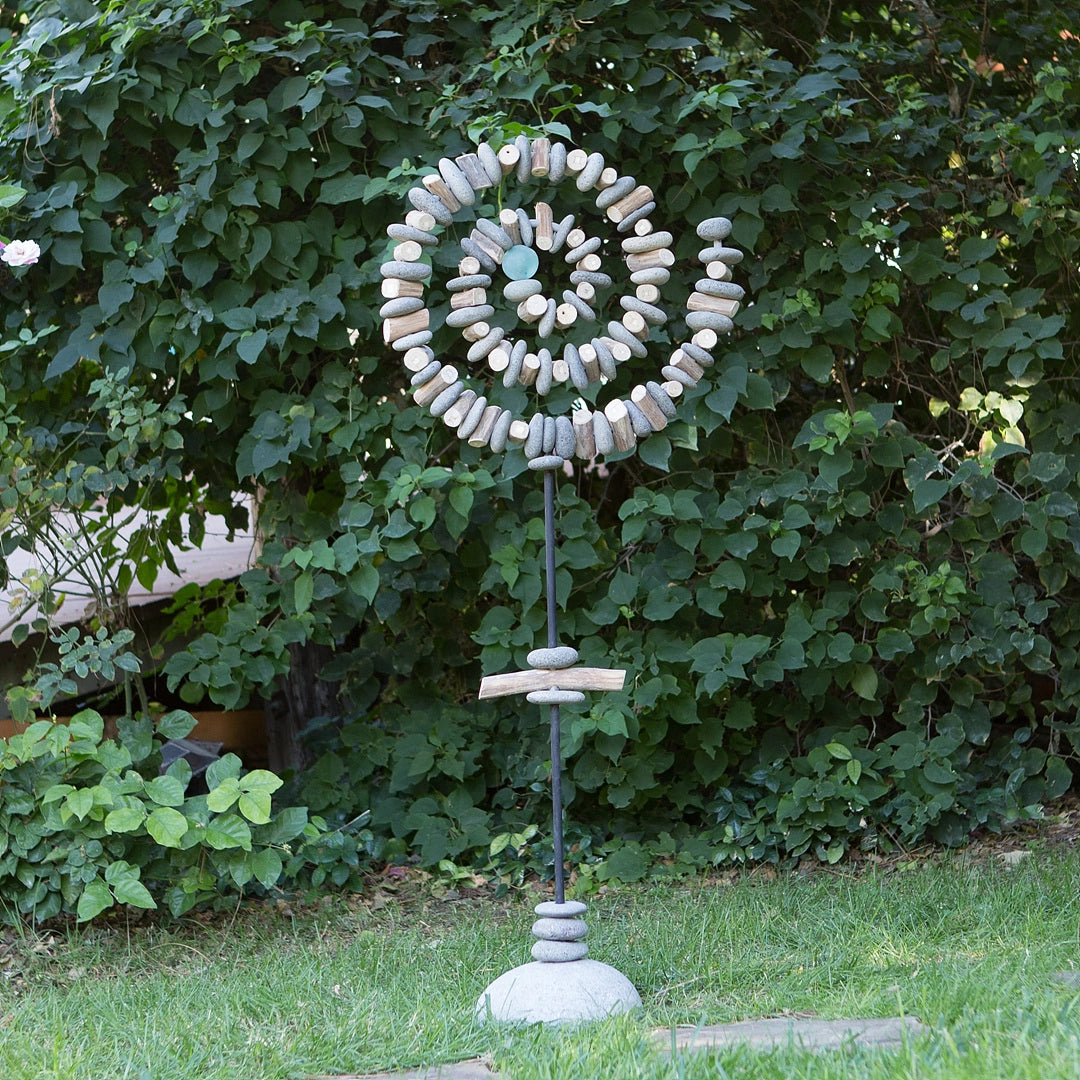 Spiral Garden Stand w/ Glass Ball