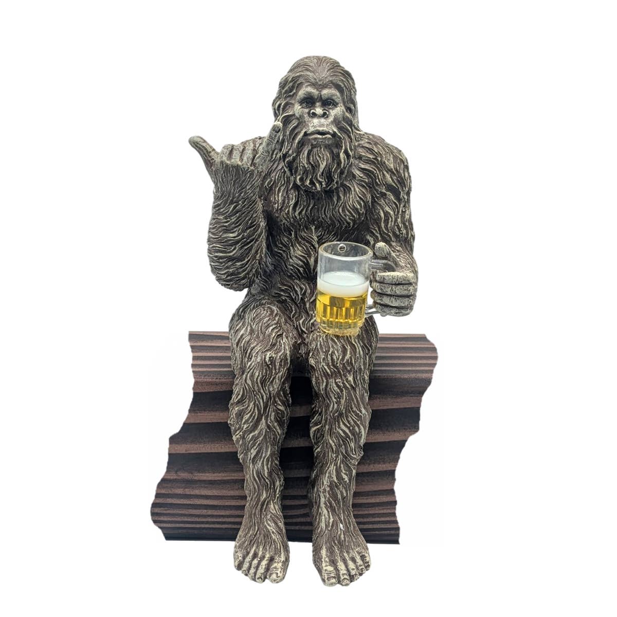 Party Bigfoot Sasquatch Beer Drinking Statue 10 inch H