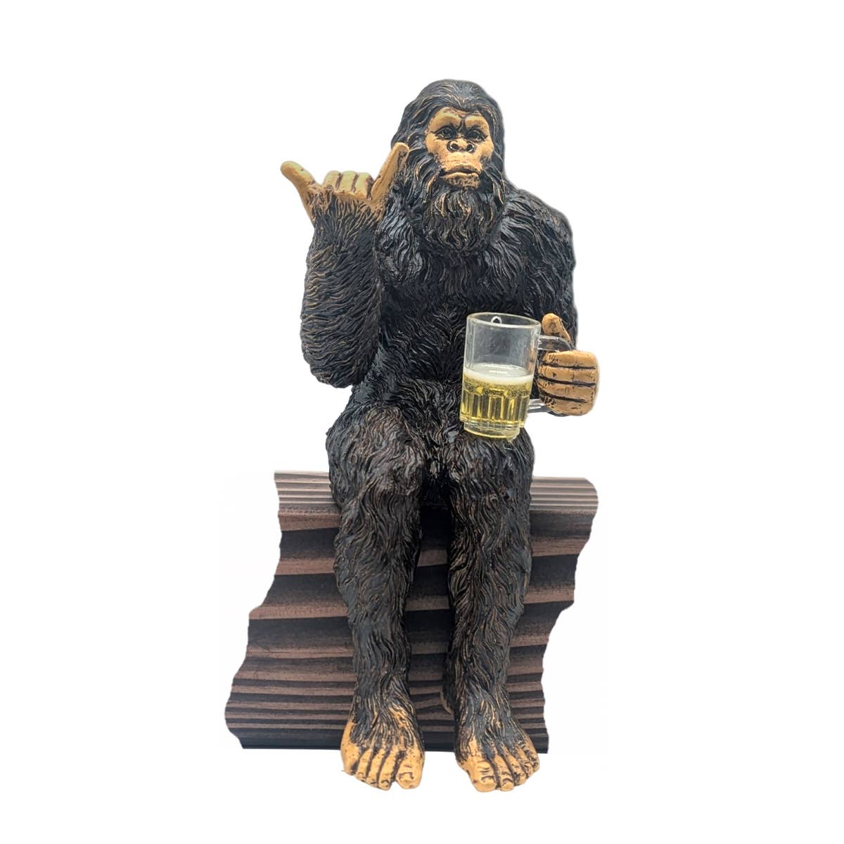 Party Bigfoot Sasquatch Beer Drinking Statue 10 inch H