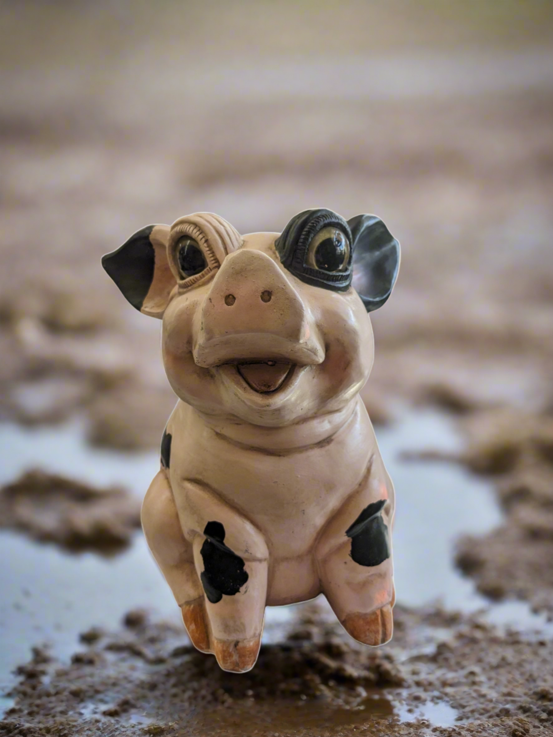 工芸品  Crown Derby Sitting Pig Large Sitting Pig With Spots – Rock Gardens