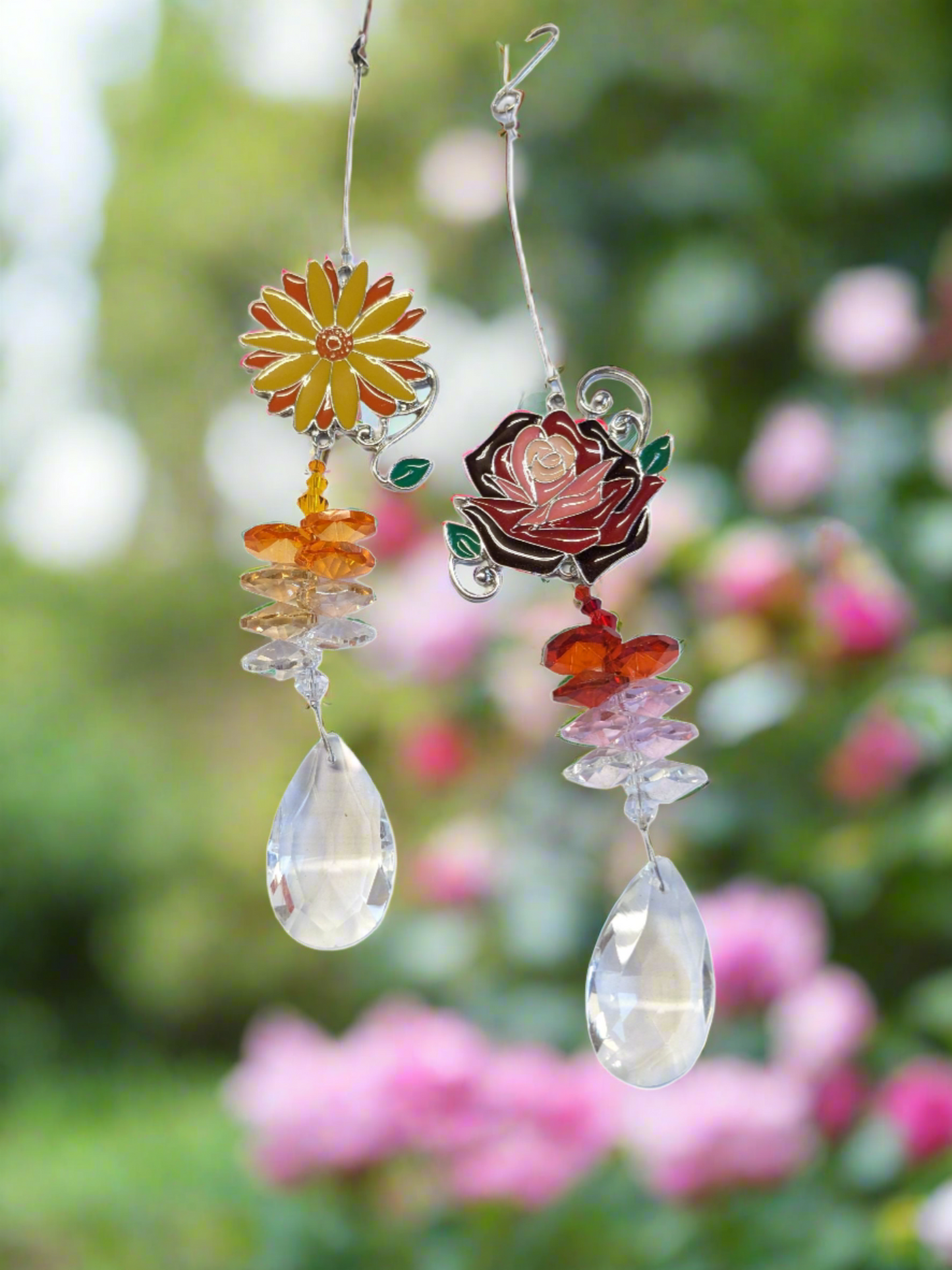 Glass Wire Flower Suncatcher