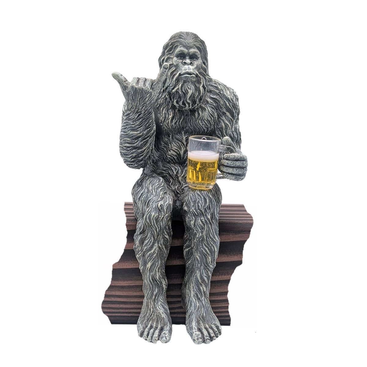 Party Bigfoot Sasquatch Beer Drinking Statue 10 inch H
