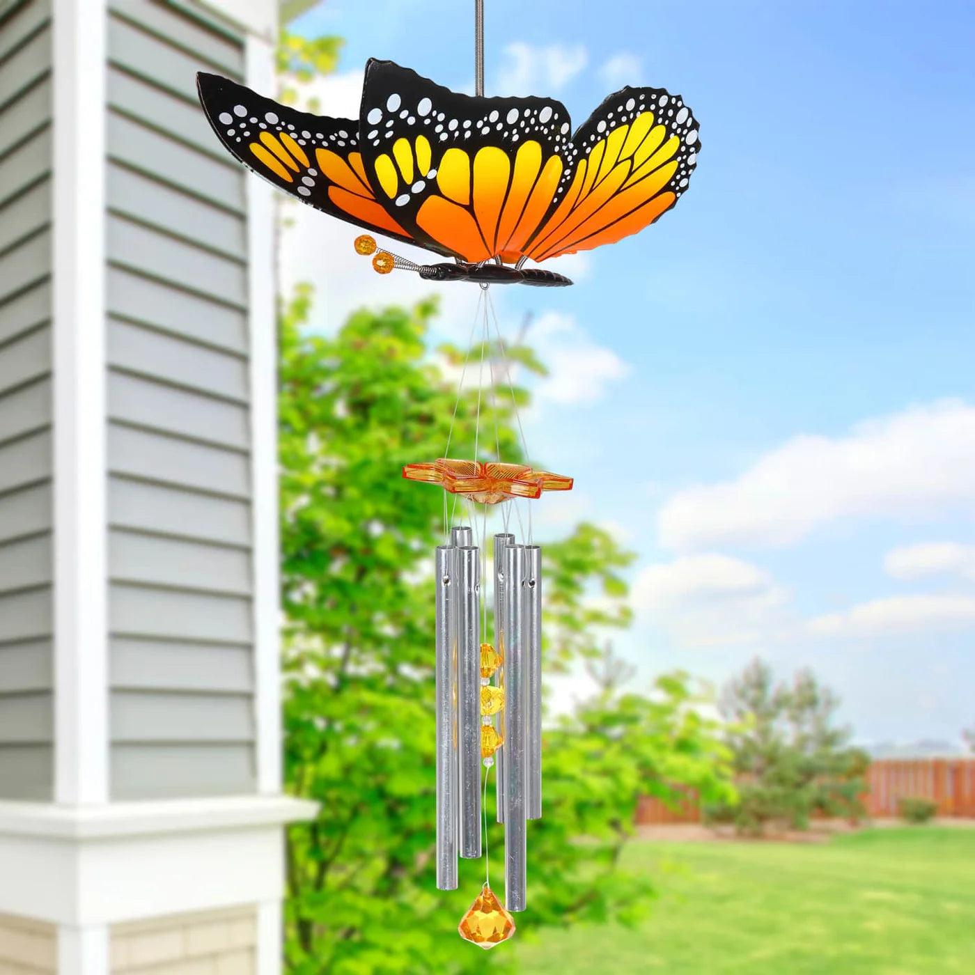 Yellow Butterfly Wind Chimes