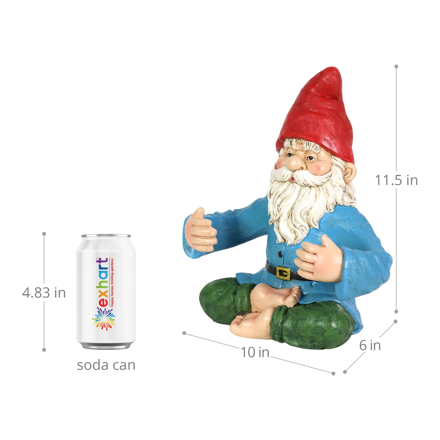 Two Drink Holding Yoga Gnome Statue