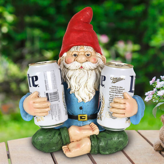 Two Drink Holding Yoga Gnome Statue