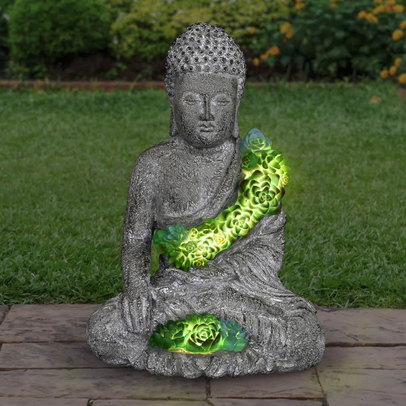 Solar Succulent Buddha