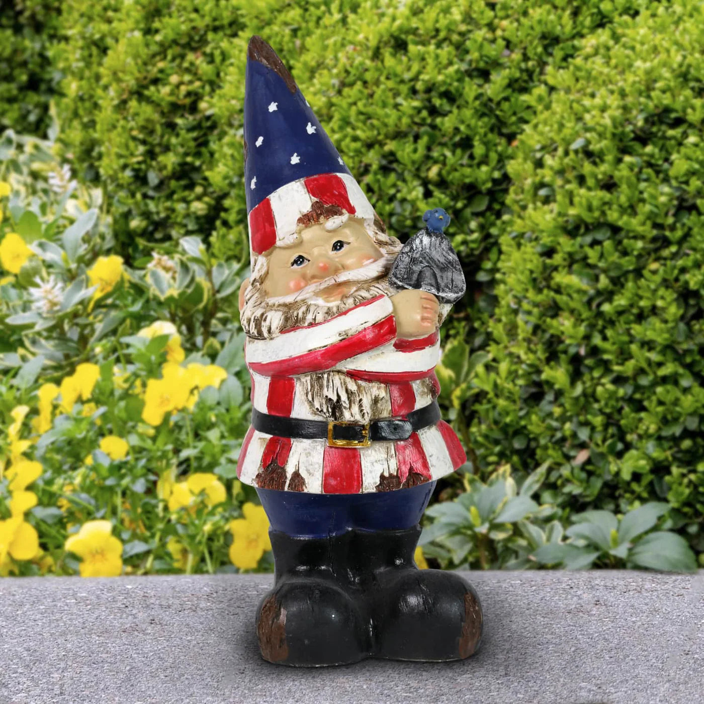 Patriotic Gnome w LED Bird