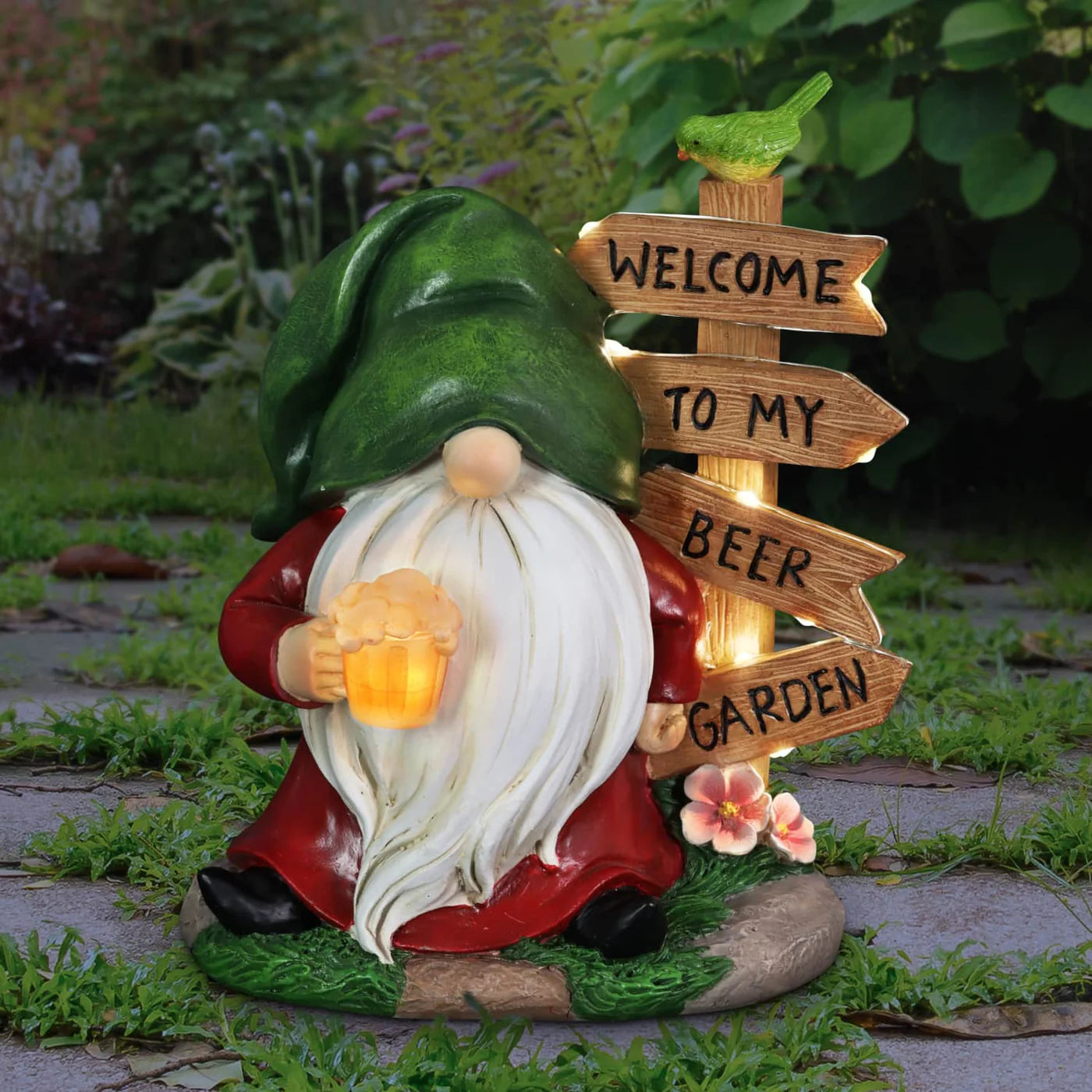 Solar Beer Garden Gnome Statue