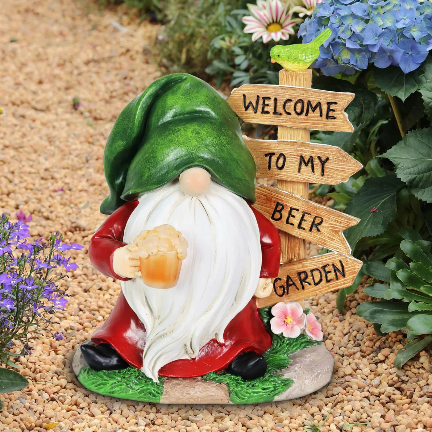 Solar Beer Garden Gnome Statue