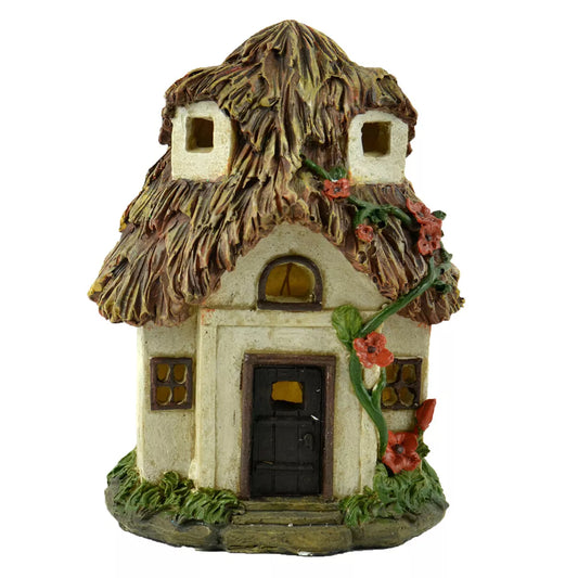 8" Solar Miniature Fairy Cottage