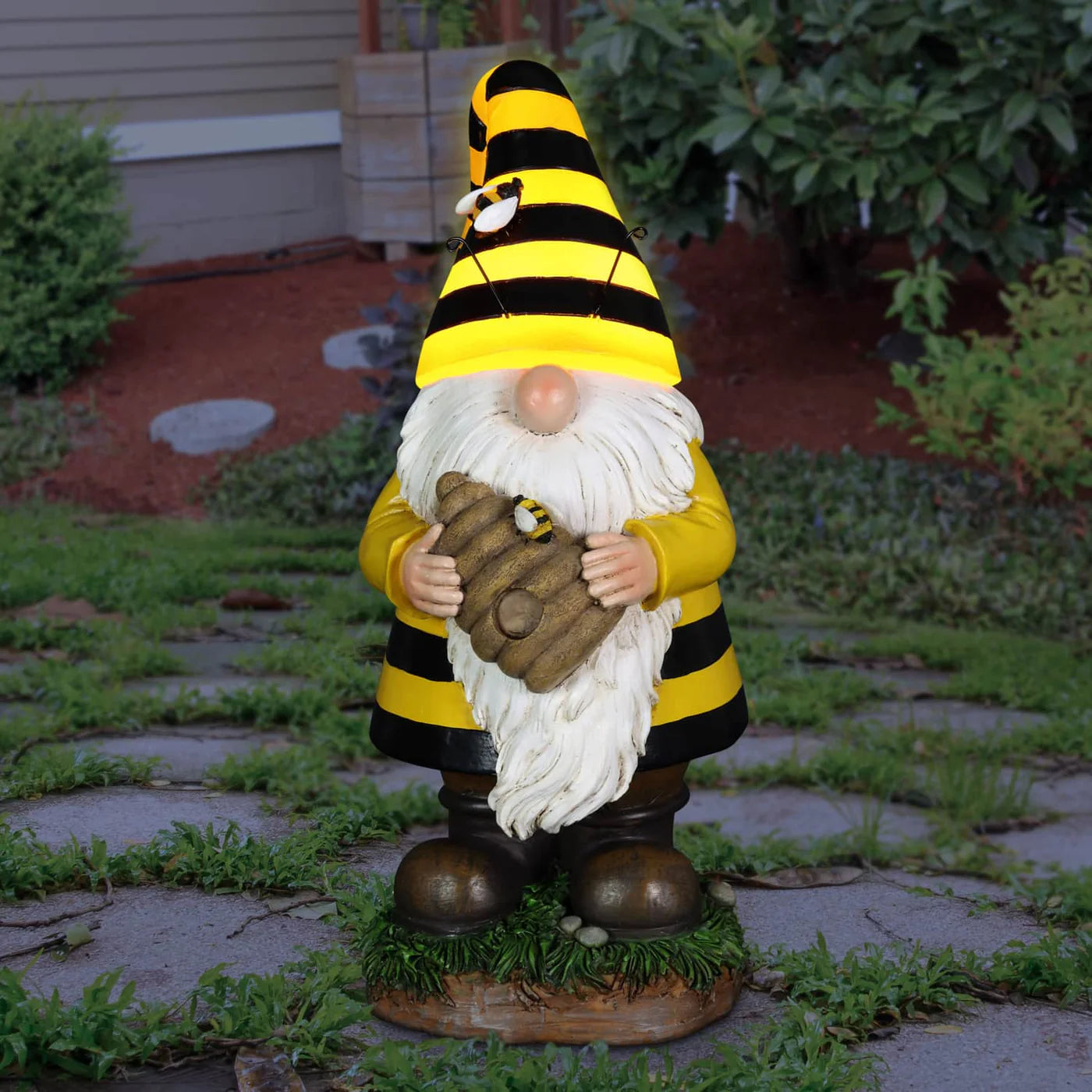 Solar Beekeeper Gnome Statuary