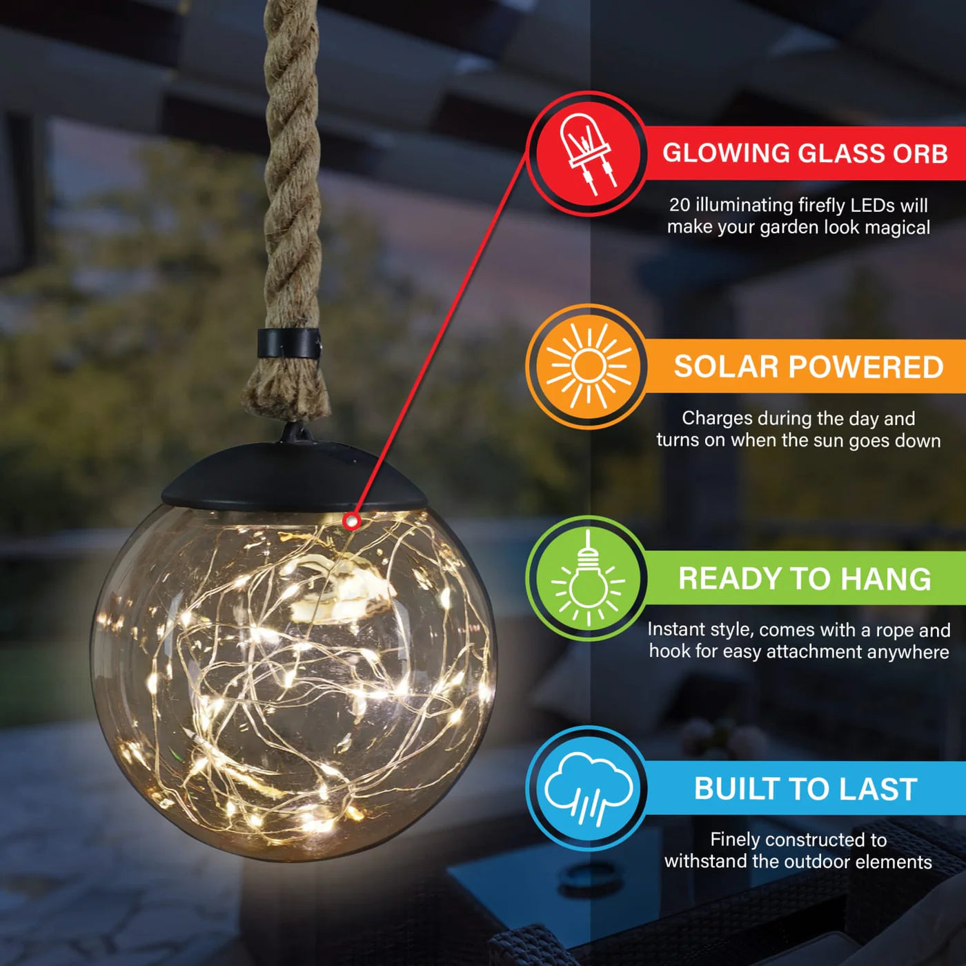 Solar Hanging Champagne Ball Lights