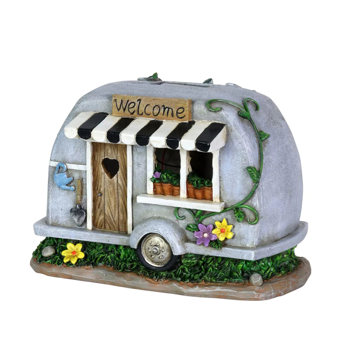 Solar Camping Trailer Statue