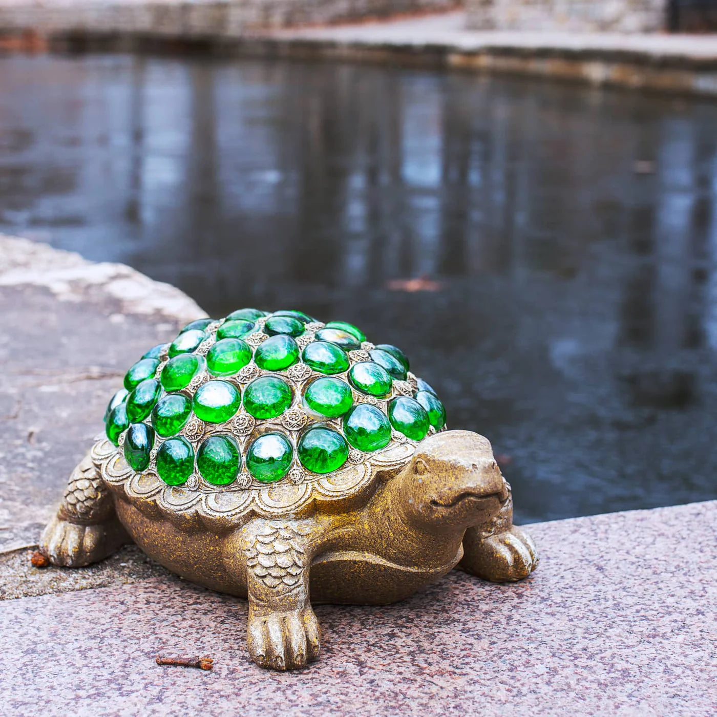 Turtle With Green Beads