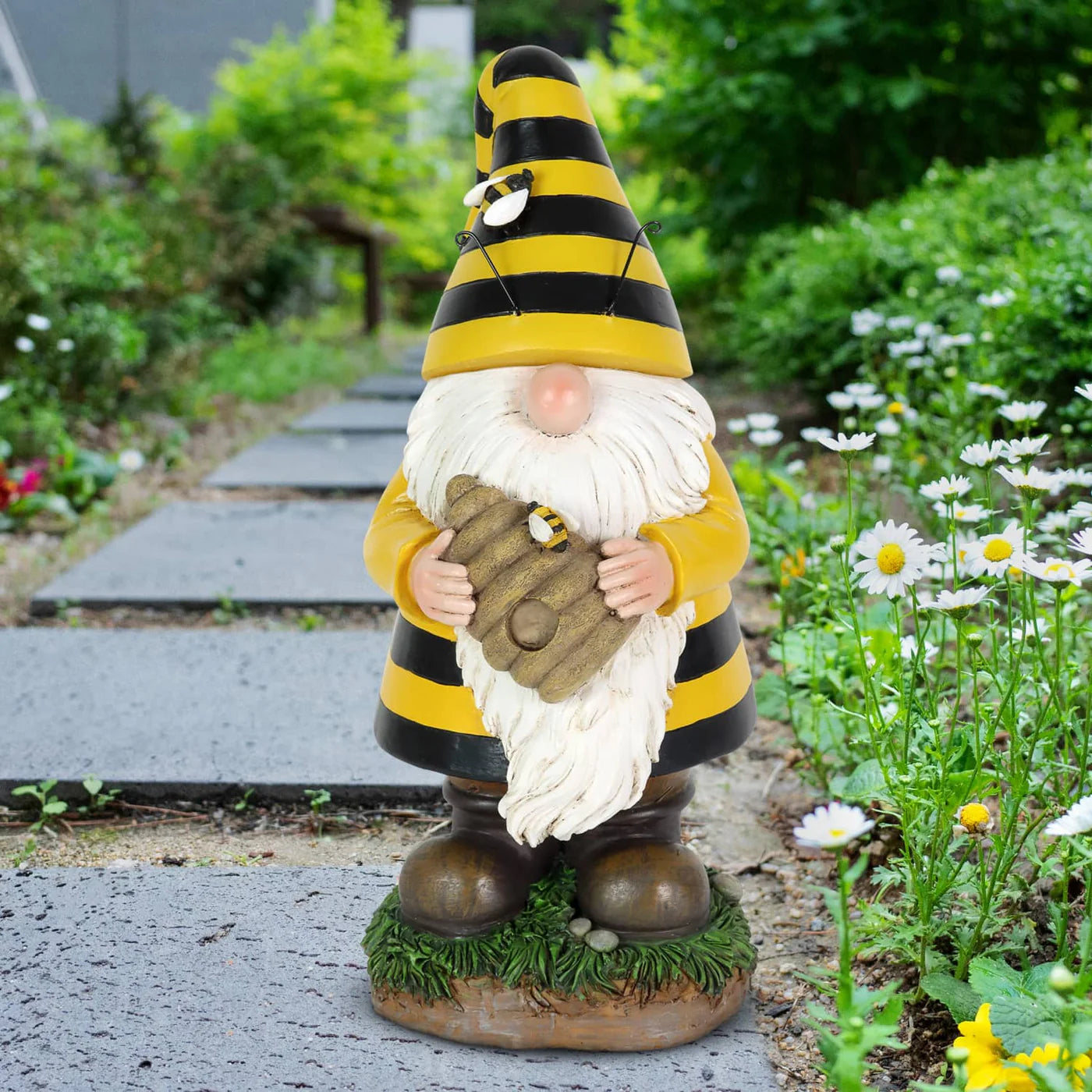 Solar Beekeeper Gnome Statuary