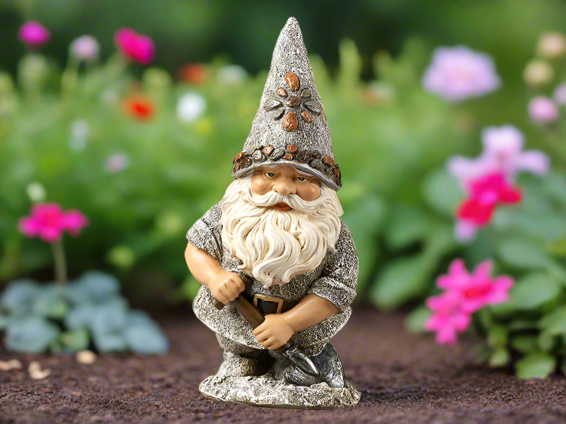 Pebble Gnome with Shovel